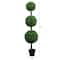 5ft. Potted Artificial Triple Ball Boxwood Topiary Tree